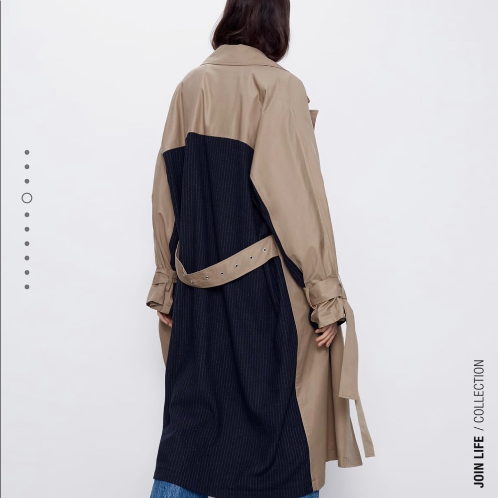 Zara Mixed Trench Coat - Picture 6 of 9